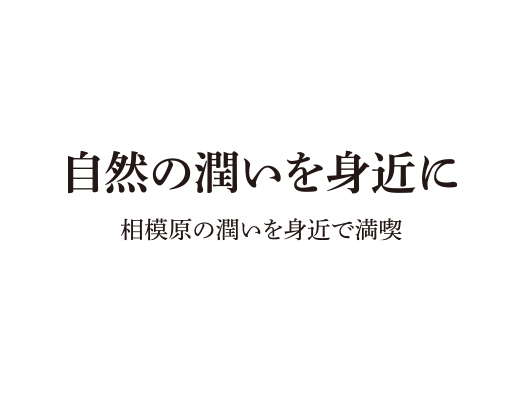 相模原の潤いを身近で満喫自然の潤いを身近に